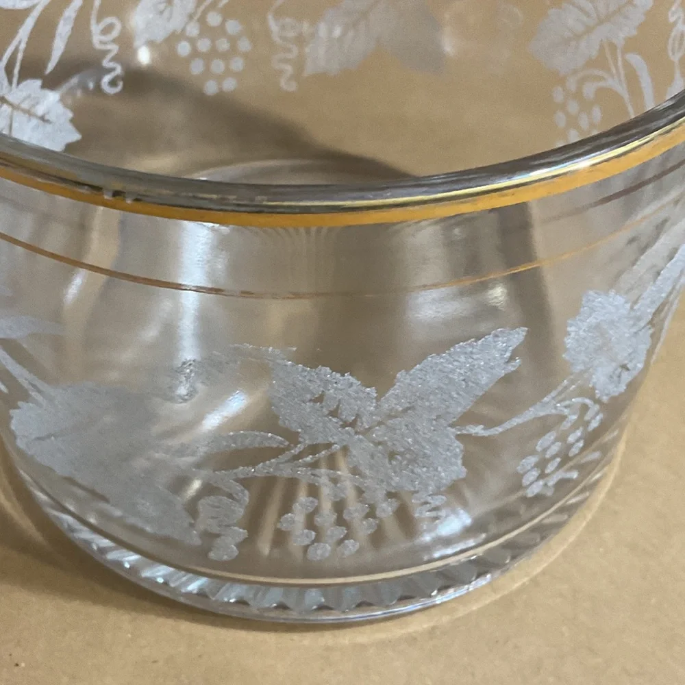 Elegant Glass Bowl with Etched Design